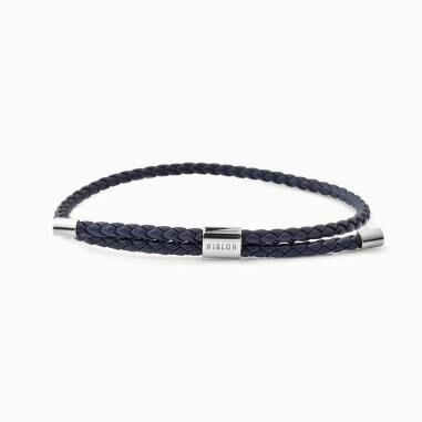 Silver UK bracelet for men, gray cord – Shani & Adi Jewelry